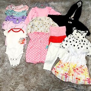 Huge lot of baby clothes onesies PJ’s shirt Jacket
